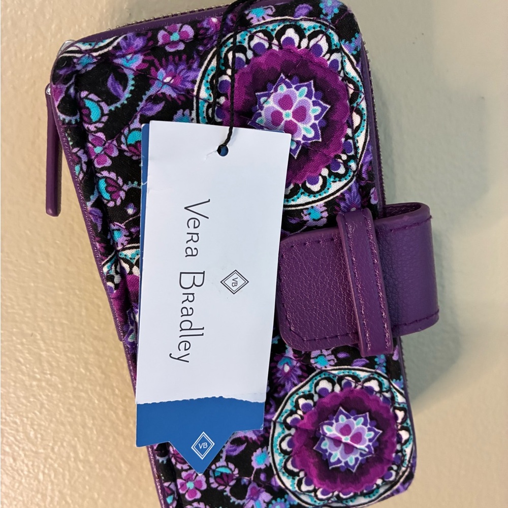Vera Bradley Purple and Blue Floral Wristlet